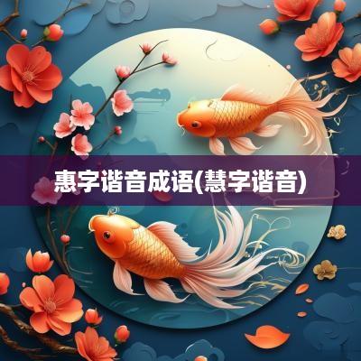 惠字谐音成语(慧字谐音)