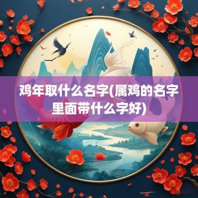 鸡年取什么名字(属鸡的名字里面带什么字好)