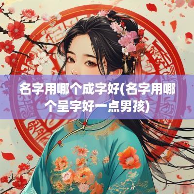 名字用哪个成字好(名字用哪个呈字好一点男孩)