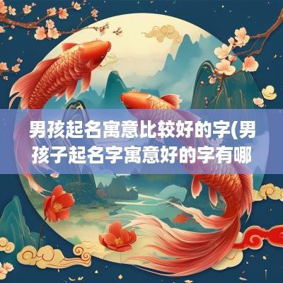 男孩起名寓意比较好的字(男孩子起名字寓意好的字有哪些)