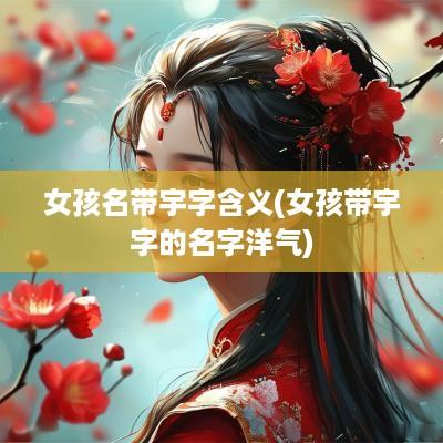女孩名带宇字含义(女孩带宇字的名字洋气)