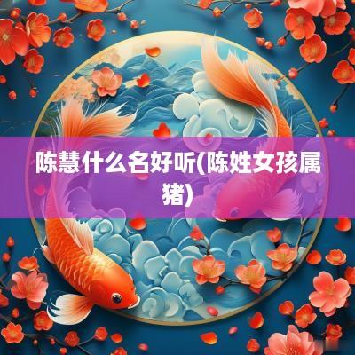 陈慧什么名好听(陈姓女孩属猪)