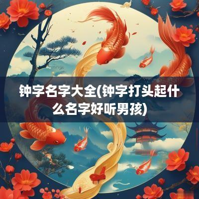 钟字名字大全(钟字打头起什么名字好听男孩)