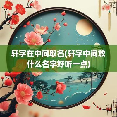 轩字在中间取名(轩字中间放什么名字好听一点)