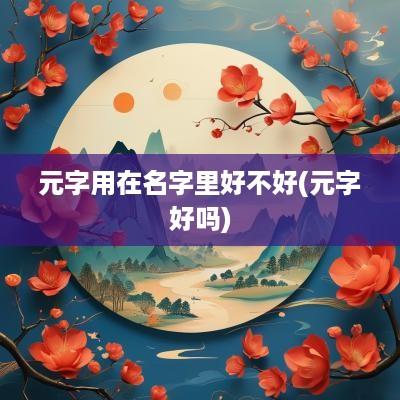 元字用在名字里好不好(元字好吗)