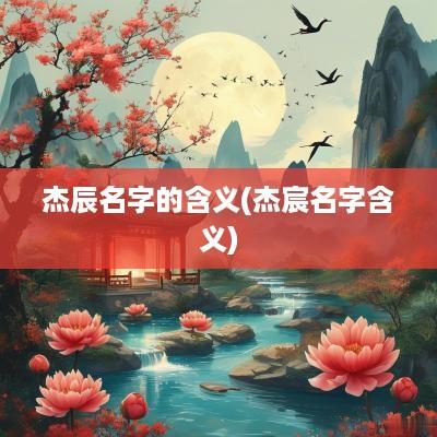 杰辰名字的含义(杰宸名字含义)
