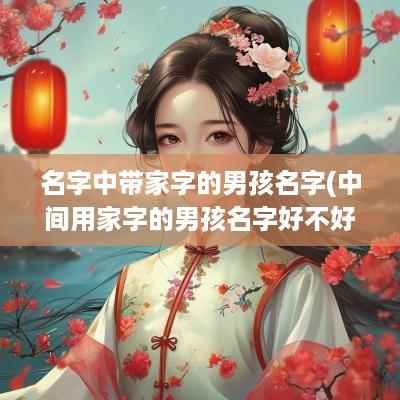 名字中带家字的男孩名字(中间用家字的男孩名字好不好)
