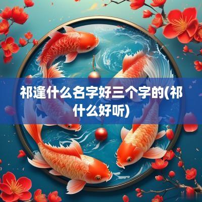 祁逢什么名字好三个字的(祁什么好听)