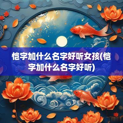 恺字加什么名字好听女孩(恺字加什么名字好听)