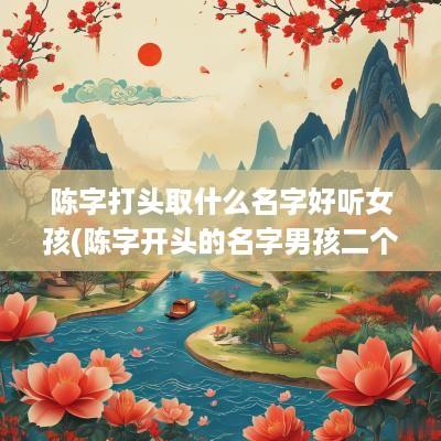 陈字打头取什么名字好听女孩(陈字开头的名字男孩二个字)