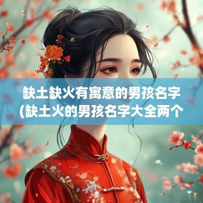 缺土缺火有寓意的男孩名字(缺土火的男孩名字大全两个字)