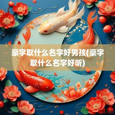 豪字取什么名字好男孩(豪字取什么名字好听)