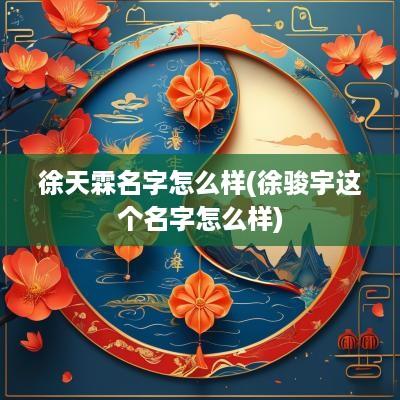徐天霖名字怎么样(徐骏宇这个名字怎么样)
