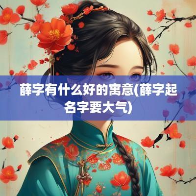 薛字有什么好的寓意(薛字起名字要大气)