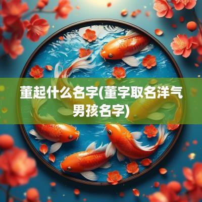 董起什么名字(董字取名洋气男孩名字)