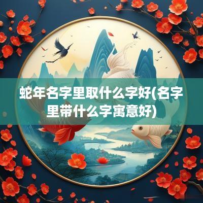 蛇年名字里取什么字好(名字里带什么字寓意好)