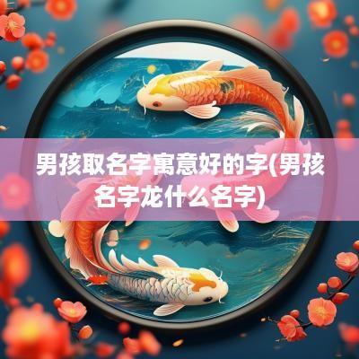 男孩取名字寓意好的字(男孩名字龙什么名字)