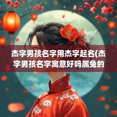 杰字男孩名字用杰字起名(杰字男孩名字寓意好吗属兔的)