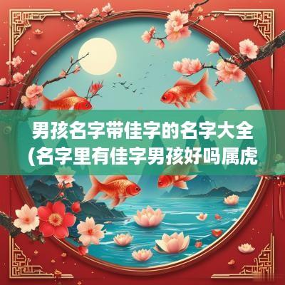 男孩名字带佳字的名字大全(名字里有佳字男孩好吗属虎的)