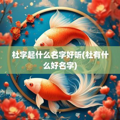 杜字起什么名字好听(杜有什么好名字)