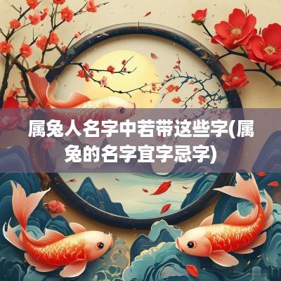 属兔人名字中若带这些字(属兔的名字宜字忌字)