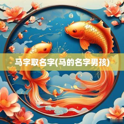 马字取名字(马的名字男孩)