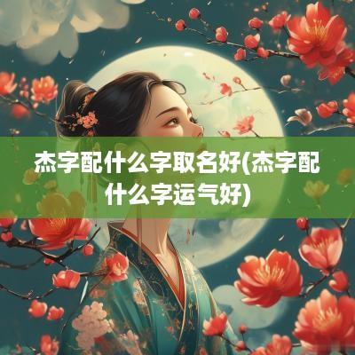 杰字配什么字取名好(杰字配什么字运气好)