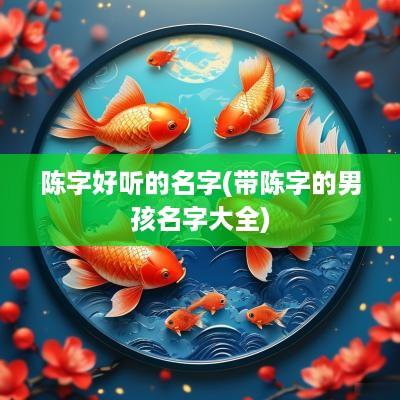 陈字好听的名字(带陈字的男孩名字大全)