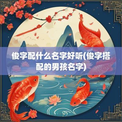 俊字配什么名字好听(俊字搭配的男孩名字)
