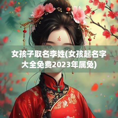 女孩子取名李姓(女孩起名字大全免费2025年属兔)