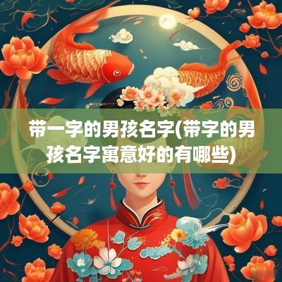 带一字的男孩名字(带字的男孩名字寓意好的有哪些)