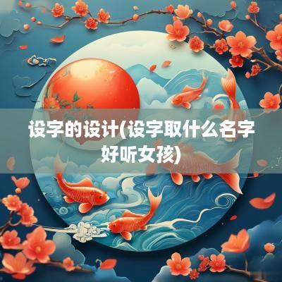 设字的设计(设字取什么名字好听女孩)