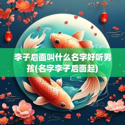 李子后面叫什么名字好听男孩(名字李子后面起)