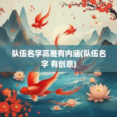 队伍名字高雅有内涵(队伍名字 有创意)