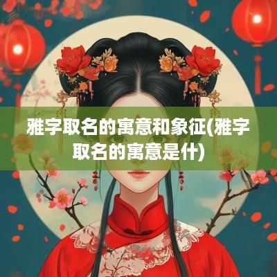 雅字取名的寓意和象征(雅字取名的寓意是什)