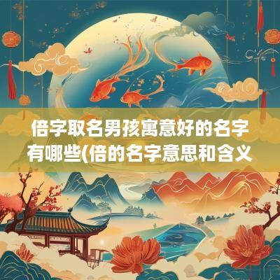 倍字取名男孩寓意好的名字有哪些(倍的名字意思和含义)