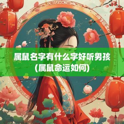 属鼠名字有什么字好听男孩(属鼠命运如何)