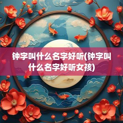 钟字叫什么名字好听(钟字叫什么名字好听女孩)