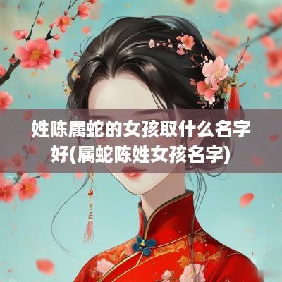 姓陈属蛇的女孩取什么名字好(属蛇陈姓女孩名字)