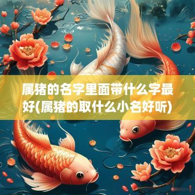 属猪的名字里面带什么字最好(属猪的取什么小名好听)