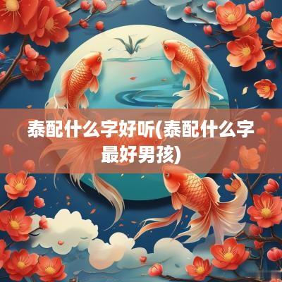 泰配什么字好听(泰配什么字最好男孩)