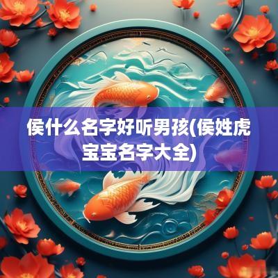 侯什么名字好听男孩(侯姓虎宝宝名字大全)