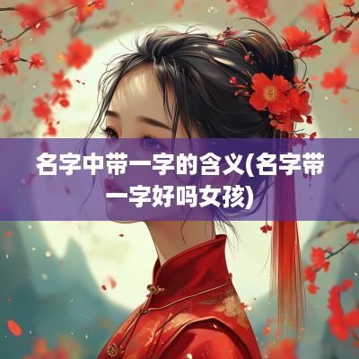 名字中带一字的含义(名字带一字好吗女孩)