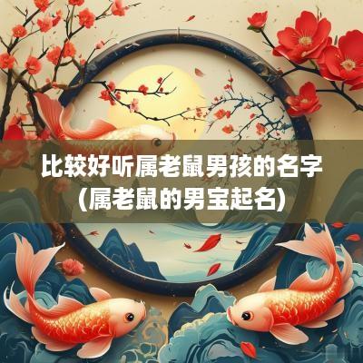 比较好听属老鼠男孩的名字(属老鼠的男宝起名)