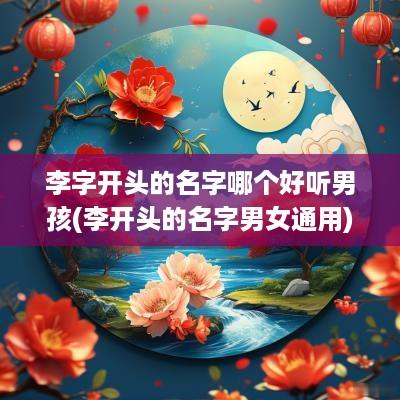 李字开头的名字哪个好听男孩(李开头的名字男女通用)