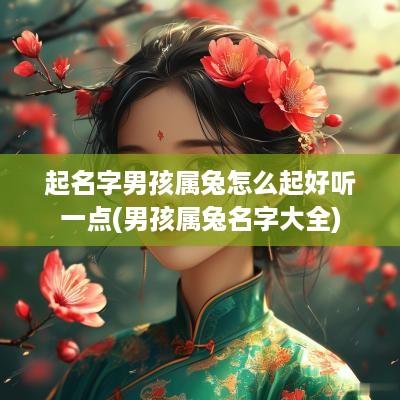 起名字男孩属兔怎么起好听一点(男孩属兔名字大全)