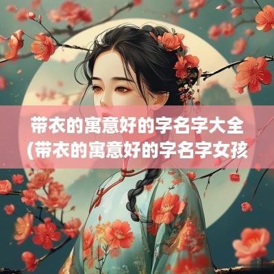 带衣的寓意好的字名字大全(带衣的寓意好的字名字女孩)