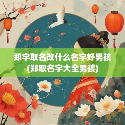 郑字取名改什么名字好男孩(郑取名字大全男孩)