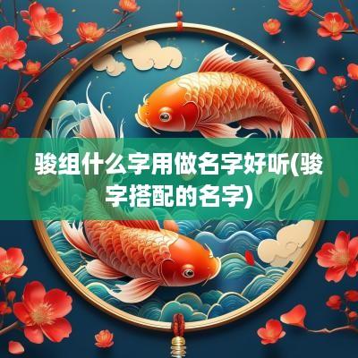 骏组什么字用做名字好听(骏字搭配的名字)