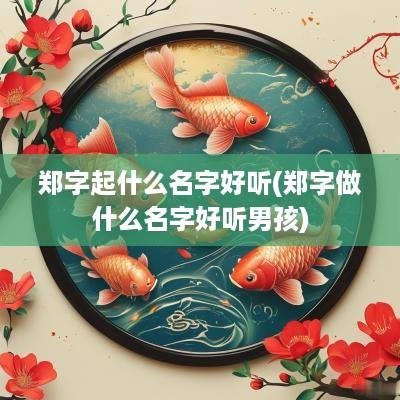 郑字起什么名字好听(郑字做什么名字好听男孩)